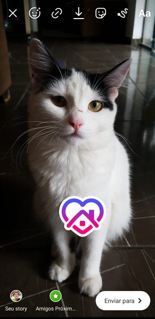 Adicione a figurinha e edite como você quer que ele fique.