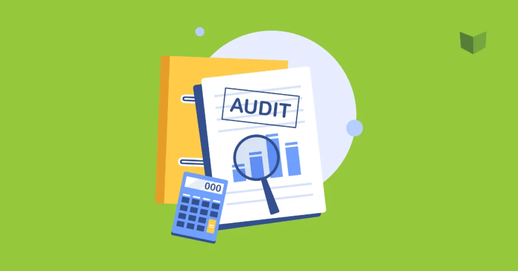 Representação visual de uma auditoria técnica com gráficos, lupa, planilhas e calculadora, simbolizando a primeira etapa de uma consultoria em SEO focada na análise detalhada do site. um dos passos fundamentais de uma consultoria em SEO